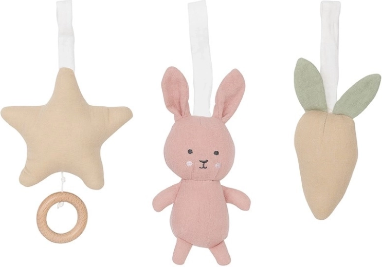 Jabadabado jouets textiles pour arche bébé lapin rose