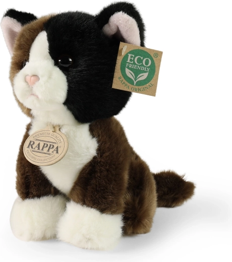 Chat en peluche tricolore 18 cm éco-responsable