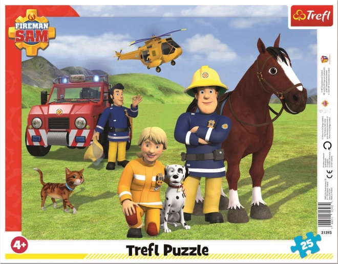 puzzle trefl pompier sam – en patrouille 25 pièces