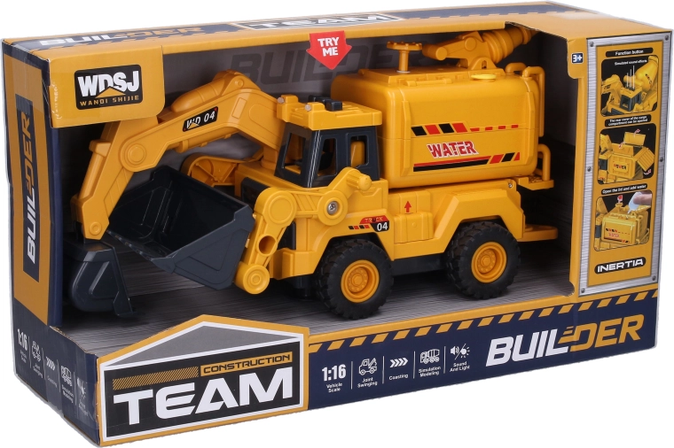 Camion-citerne de chantier avec effets sonores et canon à eau 26 cm - 1 pièce