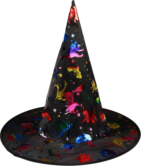 chapeau de sorcière avec motifs holographiques
