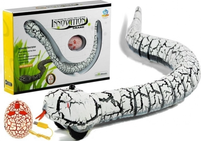 Serpent blanc interactif télécommandé avec télécommande infrarouge