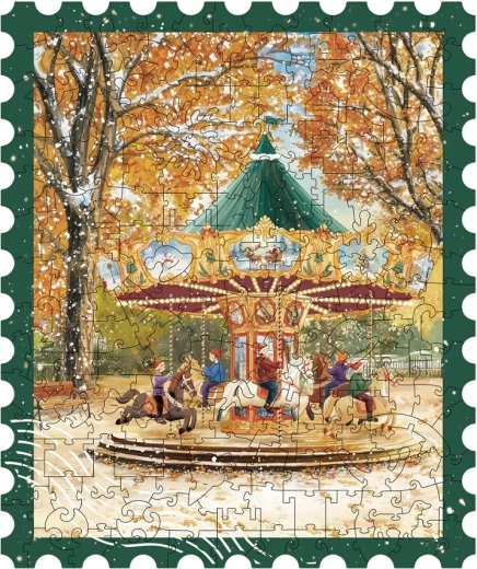 Puzzle en bois RoboTime Carrousel d’automne (200 pièces)