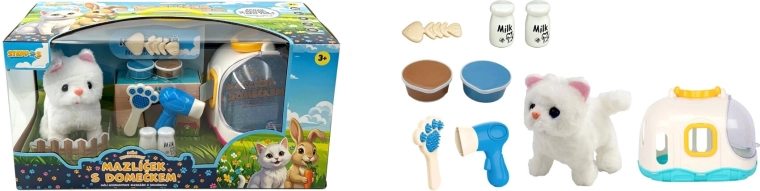 STEPPOS Mon animal de compagnie interactif avec sa maisonnette – petite chatte