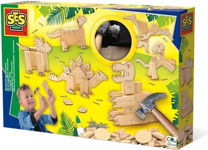 Ensemble de martelage en bois SES – dinosaures