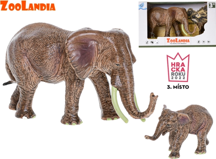 Zoolandia éléphante avec son petit – figurines en plastique pour zoo