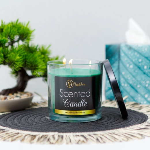 Bougie parfumée au bois de santal et au miel 350 g