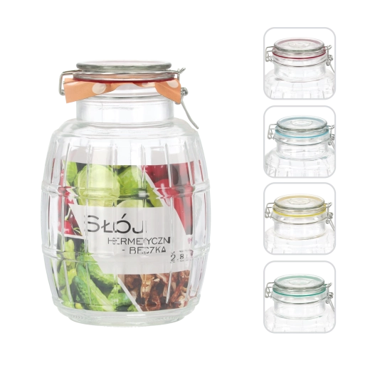 Bocal en verre 2,8 l hermétique – forme tonneau