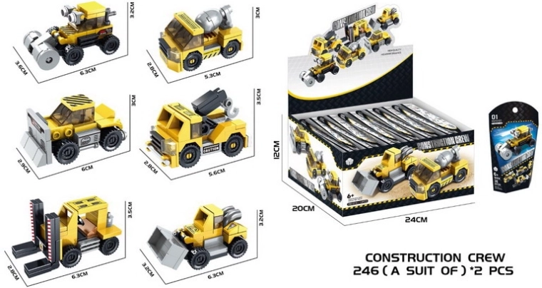 Jeu de construction véhicule de chantier 6,3 cm
