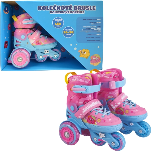Patins à roulettes pour enfants lumineux roses (taille 26–30) SPARKYS