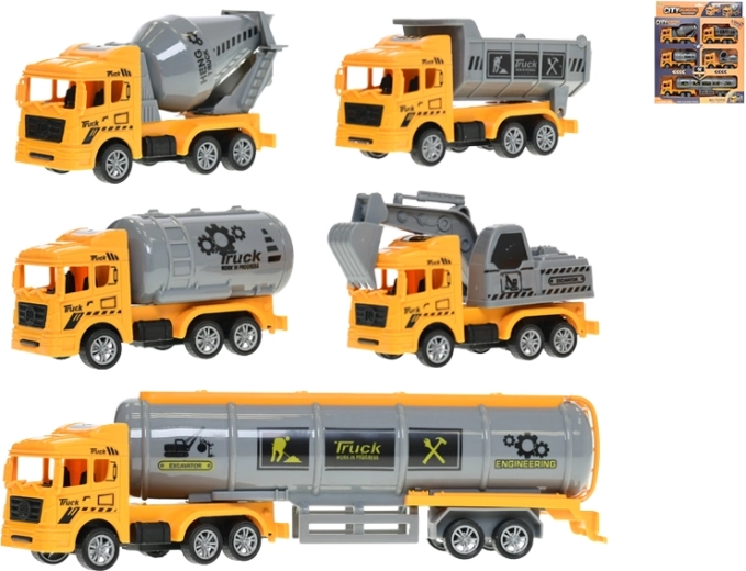 Ensemble de véhicules de chantier à rétrofriction avec marche arrière, 5 pièces