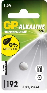 Piles bouton alcalines GP LR41, 10 pièces