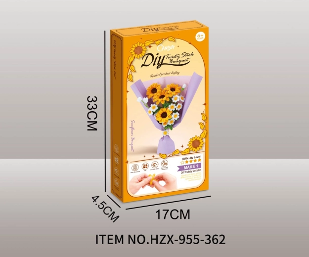 Kit de fleurs douces – fabrique toi-même un bouquet : tournesols jaunes