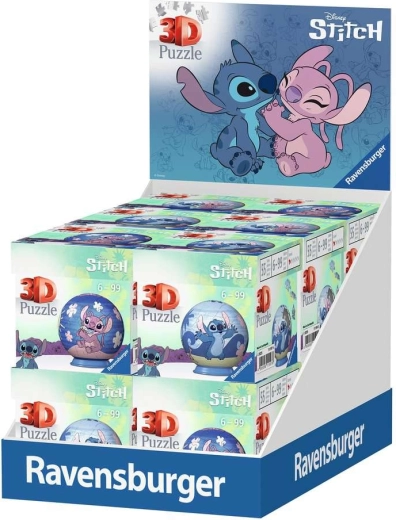 Ravensburger Disney Stitch puzzle 3D en boule 54 pièces – présentoir de comptoir (12 pcs, mix)