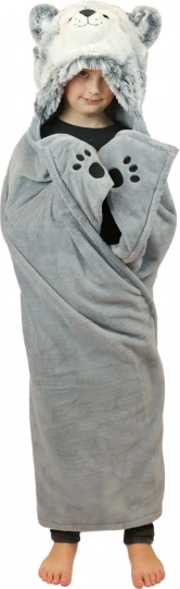 Cozy Noxxiez couverture chauffante à capuche Husky