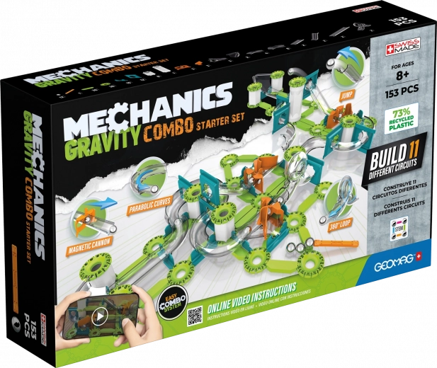 Mechanics Gravity RE Combo Starter Set de GEOMAG – jeu de construction magnétique