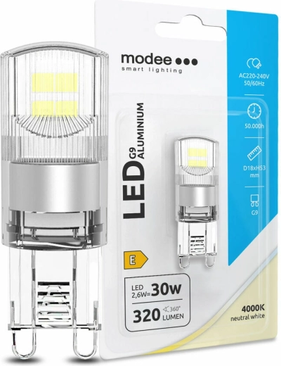 Ampoule LED Modee G9 aluminium 2,6 W blanc neutre