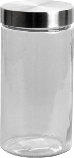 Bocal rond en verre 2,1 l avec couvercle en acier inoxydable