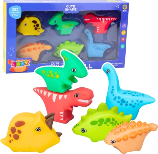 Set de jouets de bain en caoutchouc Dino World 6 pcs