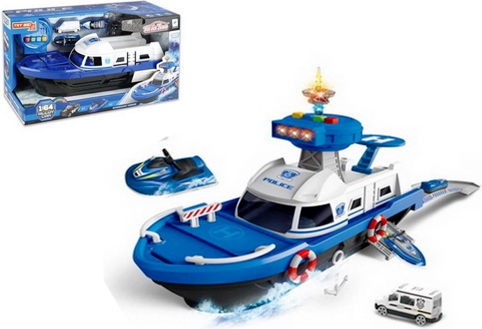 Bateau de police avec lumière et son