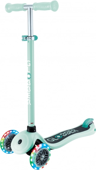 Globber Trottinette enfant à trois roues Primo Lights V2 Dark Mint avec roues lumineuses