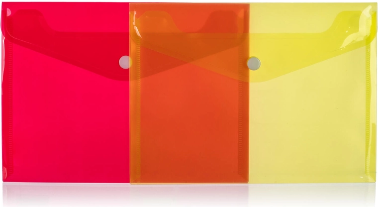Chemises porte-documents A5 à bouton-pression, assortiment de couleurs