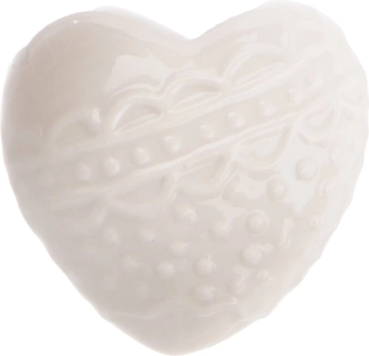 Cœur en porcelaine blanc – décoration 6 × 4 × 6 cm