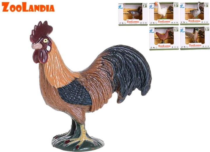Zoolandia animaux de ferme – figurines canard mâle, cane, coq, poule, oie et jars