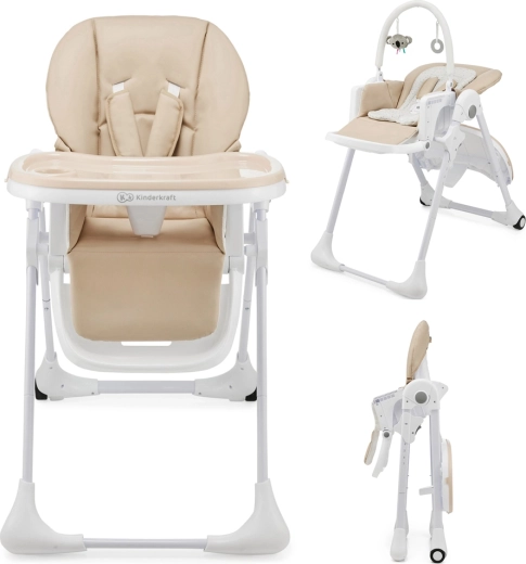 Chaise haute et transat Kinderkraft Tummie 2 en 1 beige