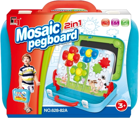 Mosaïque avec plaque dans une valisette