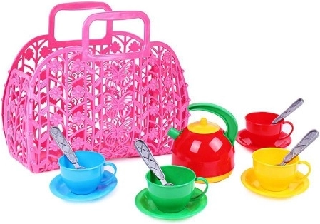 Ensemble de thé pour enfants coloré dans un sac en plastique