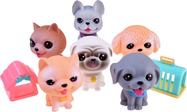 Ensemble de figurines de chiens en caoutchouc