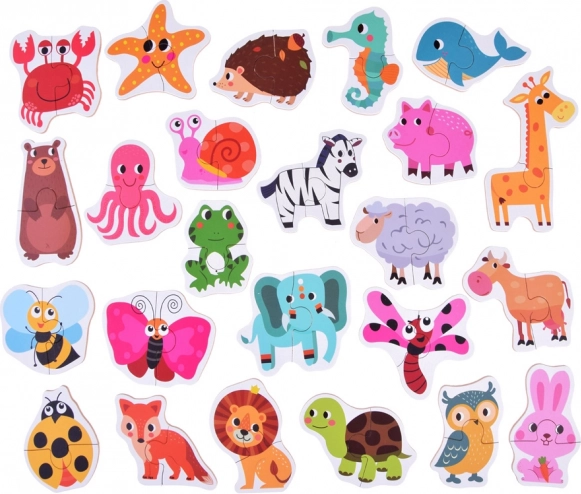 Puzzle colorés pour enfants animaux 24 pièces