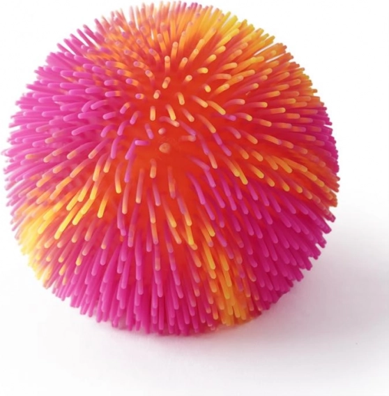 Balle arc-en-ciel ébouriffée avec lumière - orange et rose