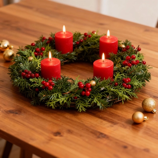 Ensemble de bougies cylindriques rouges sans parfum