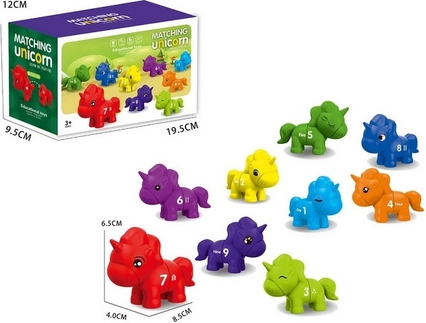 Jeu Montessori Licornes et chiffres