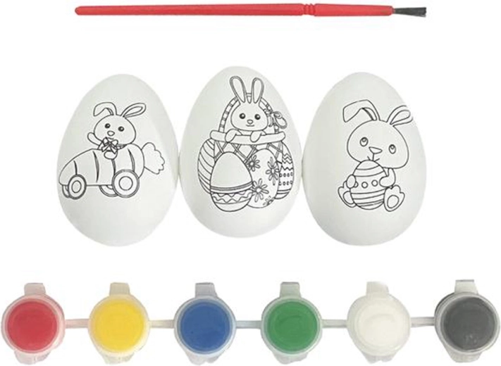 Œufs de Pâques à peindre avec des couleurs (3 pcs)