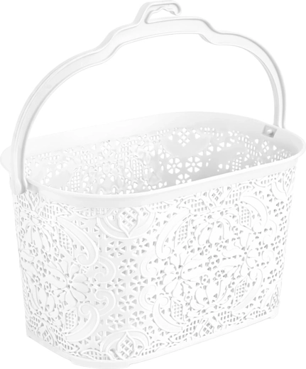 Panier suspendu pour pinces à linge 22 × 14,5 × 13,5 cm, plastique blanc