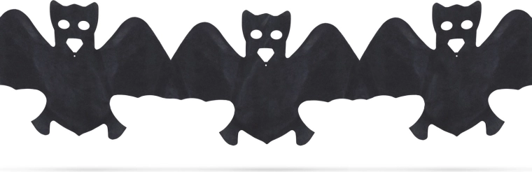 Guirlande en papier d'Halloween avec des chauves-souris, 3 m