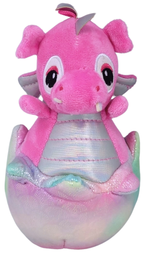 Petit dragon en peluche dans un œuf 20 cm