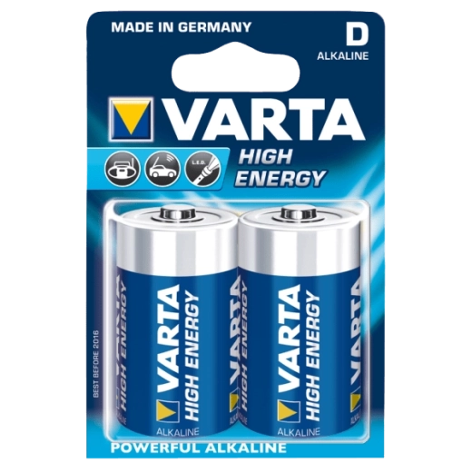 Piles alcalines D 1,5 V Varta High Energy, lot de 2