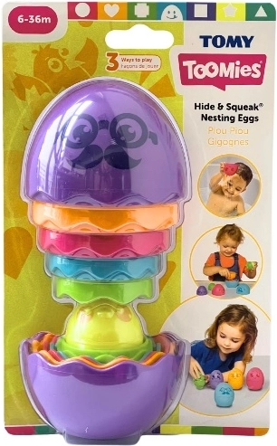 Œufs gigognes (type matriochka) TOMY Toomies Hide and Squeak violets