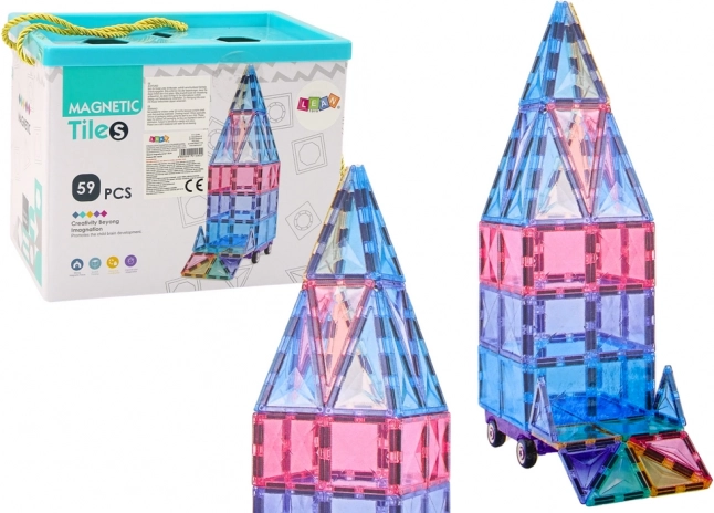 Ensemble de blocs magnétiques 59 pcs Panneaux colorés