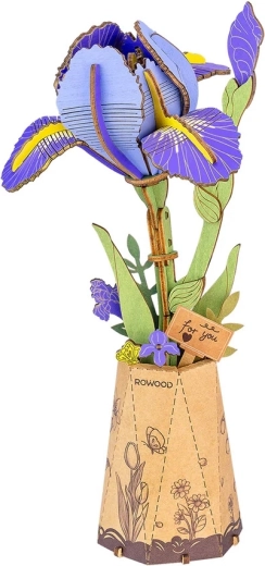 RoboTime puzzle 3D en bois Iris violet