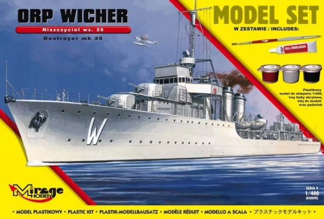 Maquette ORP WICHER wz.35 – destroyer polonais de la Seconde Guerre mondiale 1:400 kit de construction