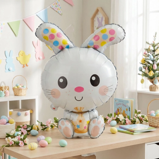 Ballon en aluminium de Pâques en forme de lapin, 78 cm