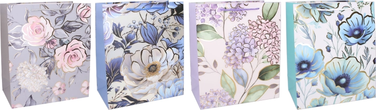 Sac cadeau en papier L 30 × 40 × 12 cm – motif floral