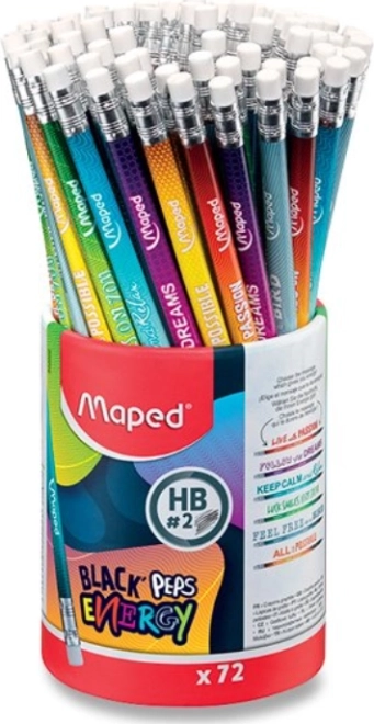 Crayon graphite MAPED Black’Peps Energy HB, assortiment de motifs