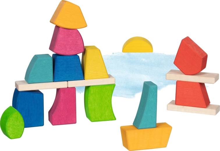 Blocs de construction en bois Creo goki Evolution (18 pièces)