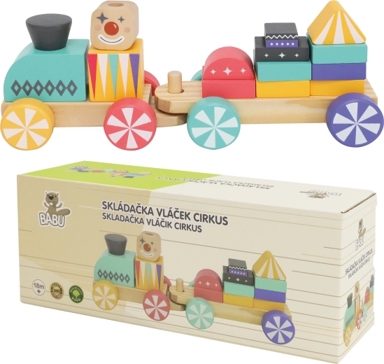 Petit train de carnaval en bois Babu avec blocs